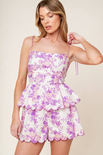 DARING DIVA LAVENDER WOVEN TOP AND SHORTS SET - By Baano