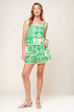 LANE SECRET GARDEN WOVEN TOP AND SHORTS SET - By Baano