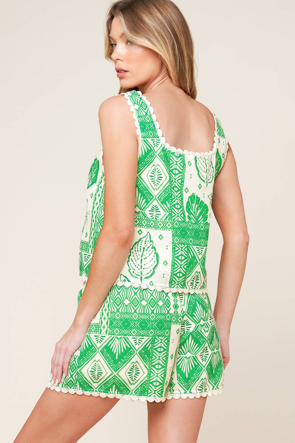 LANE SECRET GARDEN WOVEN TOP AND SHORTS SET - By Baano