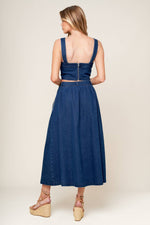 SIMPLY THE VIBE DENIM TOP AND SKIRT SET - By Baano