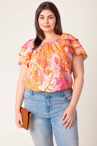 EVENING GLOW PINK WOVEN TOP - By Baano