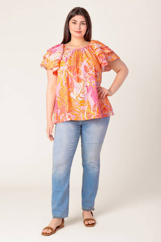 EVENING GLOW PINK WOVEN TOP - By Baano