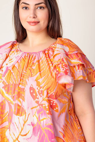 EVENING GLOW PINK WOVEN TOP - By Baano