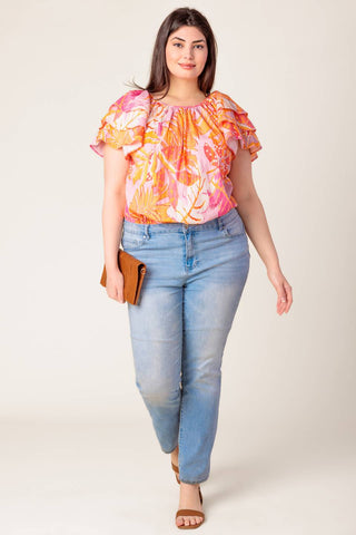 EVENING GLOW PINK WOVEN TOP - By Baano