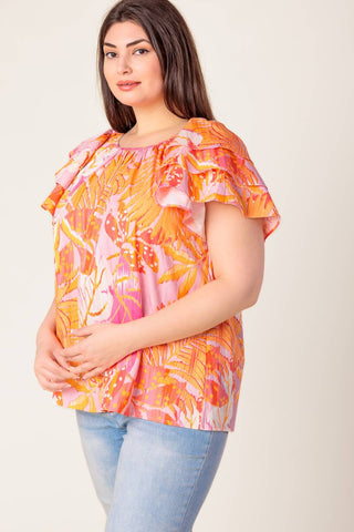EVENING GLOW PINK WOVEN TOP - By Baano