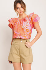 EVENING GLOW PINK WOVEN TOP