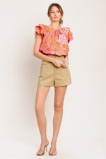 EVENING GLOW PINK WOVEN TOP