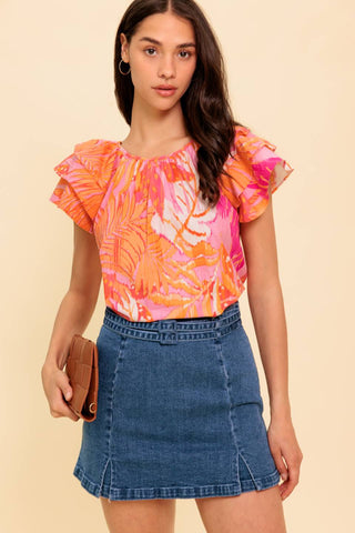 EVENING GLOW PINK WOVEN TOP - By Baano