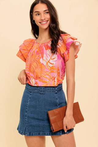 EVENING GLOW PINK WOVEN TOP - By Baano