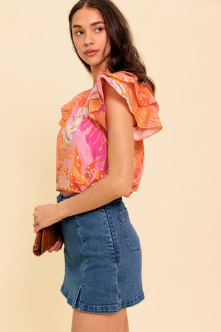 EVENING GLOW PINK WOVEN TOP - By Baano