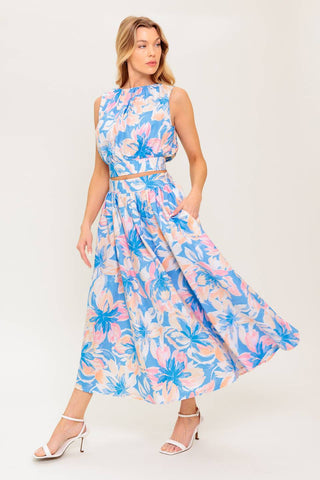 GOLDEN HOUR HARMONY WOVEN TOP AND SKIRT SET - By Baano