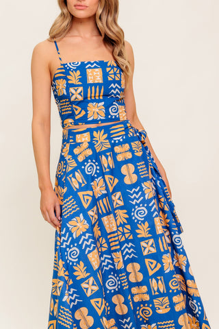 DEWDROP SILENCE WOVEN TOP AND SKIRT SET - By Baano