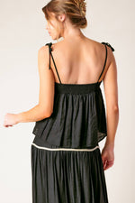 DIVIDE AND CONTOUR WOVEN TOP AND SKIRT SET - By Baano