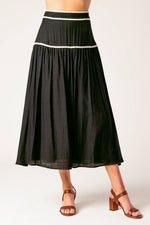 DIVIDE AND CONTOUR WOVEN TOP AND SKIRT SET - By Baano