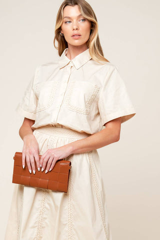 LAYTON CREAM WOVEN TOP - By Baano
