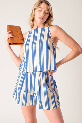 AROUND THE WORLD WOVEN TOP AND SHORT SET - By Baano