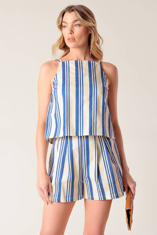 AROUND THE WORLD WOVEN TOP AND SHORT SET - By Baano