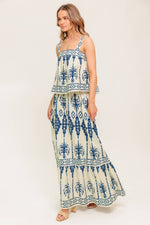 FLORAL RHYTHM WOVEN TOP AND SKIRT SET - By Baano