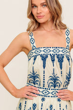 FLORAL RHYTHM WOVEN TOP AND SKIRT SET - By Baano