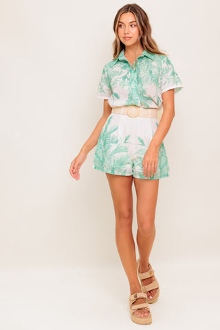 GARDEN LIGHT WOVEN TOP AND SHORT SET - By Baano