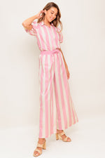 WINK & WALK STRIPE WOVEN TOP AND PANT SET - By Baano