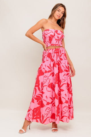 ANYTHING I WANT WOVEN TOP AND SKIRT SET - By Baano
