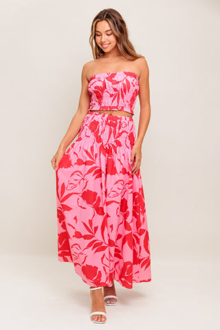 ANYTHING I WANT WOVEN TOP AND SKIRT SET - By Baano