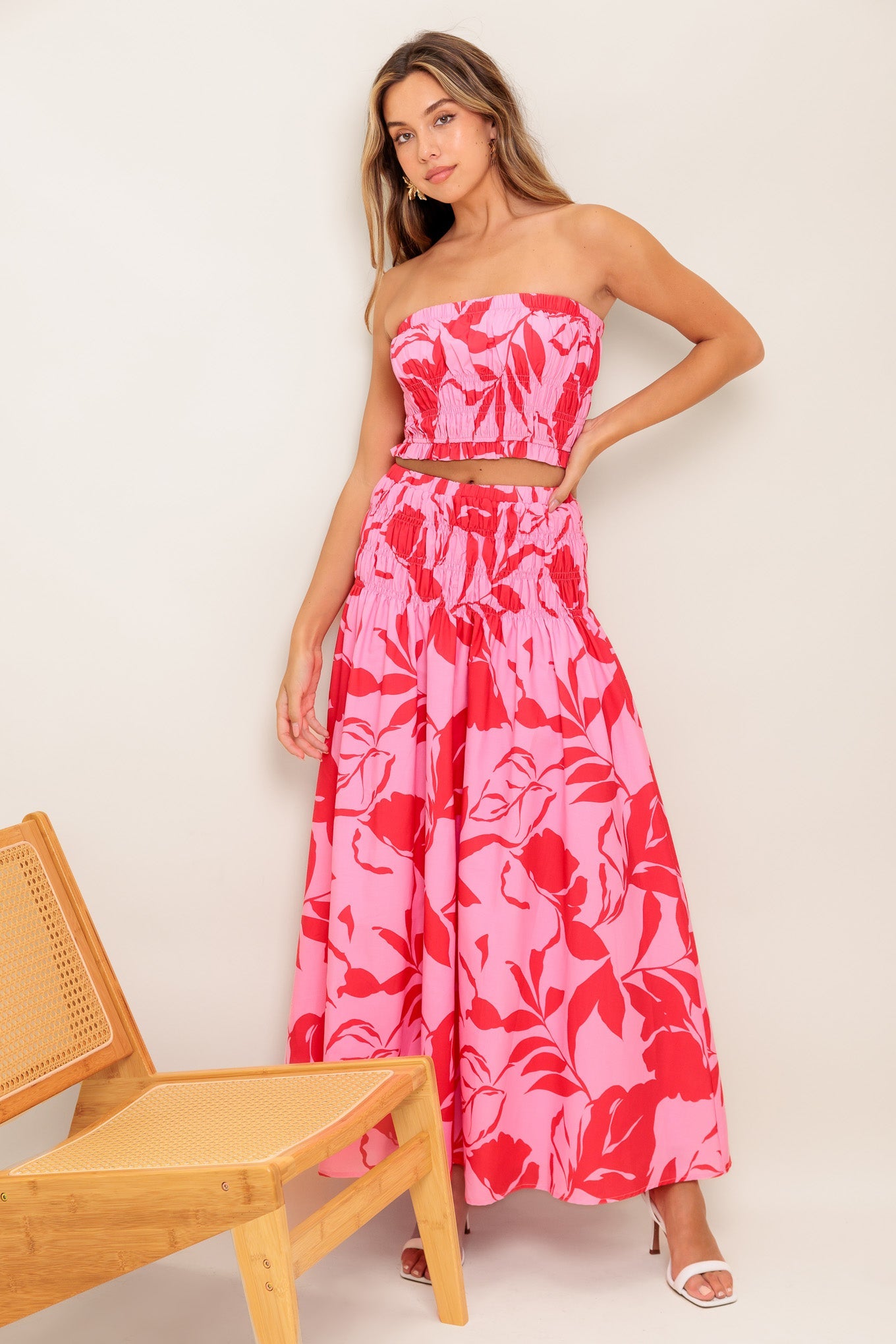 ANYTHING I WANT WOVEN TOP AND SKIRT SET