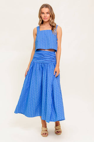 URBAN AFFAIR BLUE TOP AND SKIRT SET - By Baano