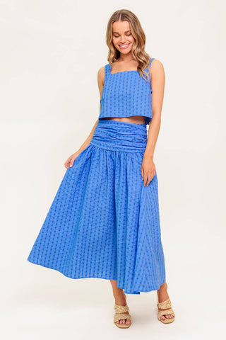 URBAN AFFAIR BLUE TOP AND SKIRT SET - By Baano
