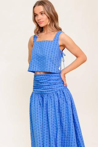 URBAN AFFAIR BLUE TOP AND SKIRT SET - By Baano