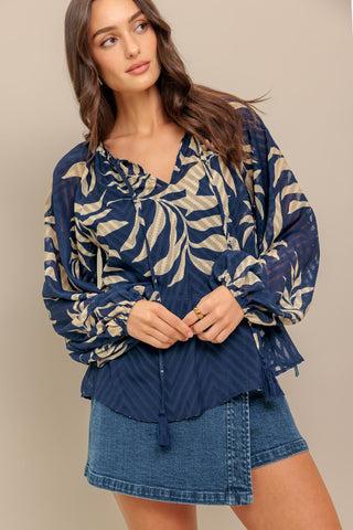 MIDNIGHT WALK  WOVEN TOP - By Baano