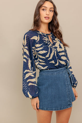 MIDNIGHT WALK  WOVEN TOP - By Baano