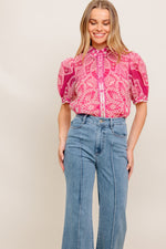 PRECIOUS HEART WOVEN TOP