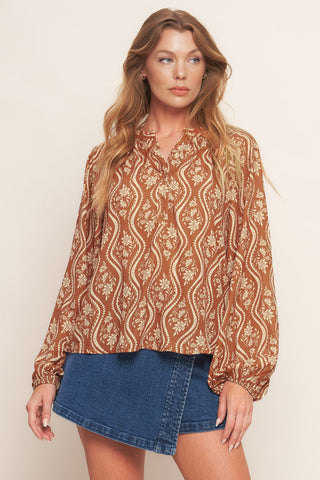 ANGELIC SWEETIE BROWN WOVEN TOP - By Baano