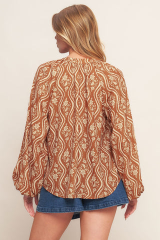ANGELIC SWEETIE BROWN WOVEN TOP - By Baano