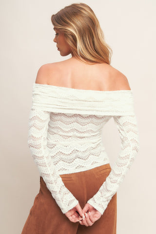 ANGELIC SWEETIE CREAM WOVEN TOP - By Baano