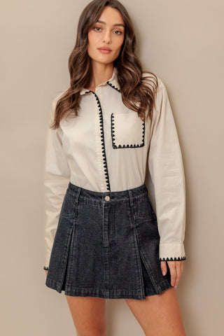 MONO EDGE WOVEN TOP - By Baano