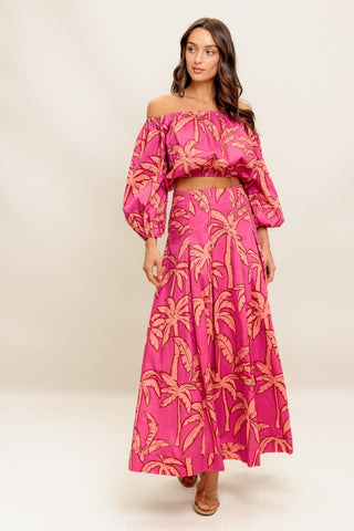 PARADISE MATCH WOVEN TOP AND SKIRT SET - By Baano