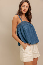URBAN SERENITY DENIM TOP - By Baano