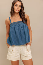 URBAN SERENITY DENIM TOP - By Baano