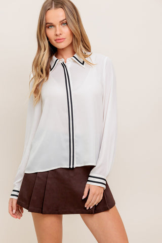 WANDER LEAF IVORY WOVEN TOP - By Baano