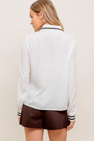 WANDER LEAF IVORY WOVEN TOP - By Baano