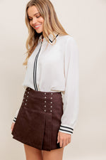 WANDER LEAF IVORY WOVEN TOP