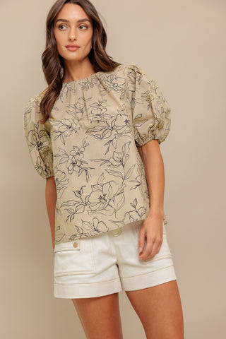 BOTANICAL LUXE WOVEN TOP - By Baano