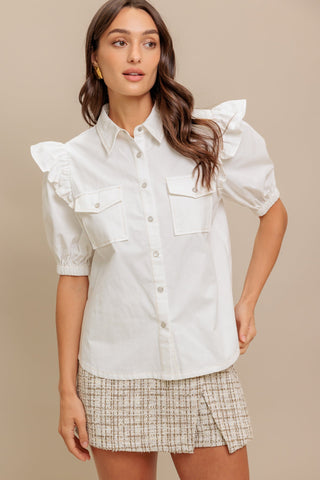 MUSE DETAIL WOVEN TOP - By Baano