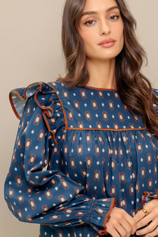 WESTERN CHARM  WOVEN TOP - By Baano
