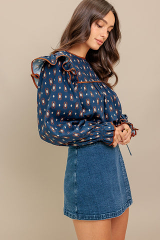 WESTERN CHARM  WOVEN TOP - By Baano