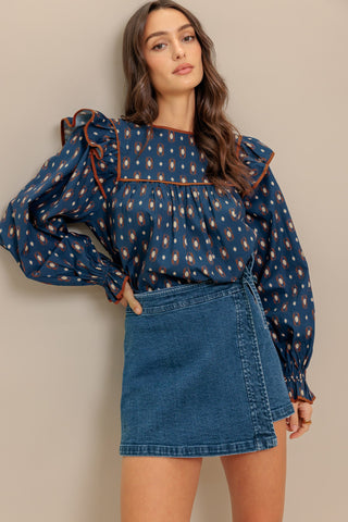 WESTERN CHARM  WOVEN TOP - By Baano