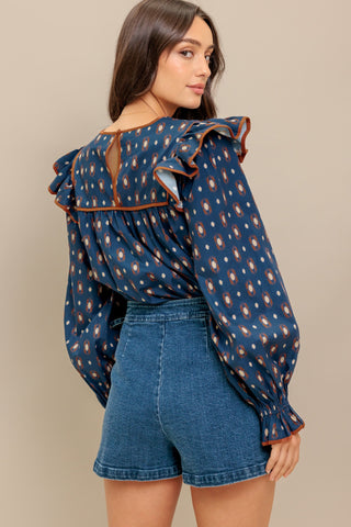 WESTERN CHARM  WOVEN TOP - By Baano
